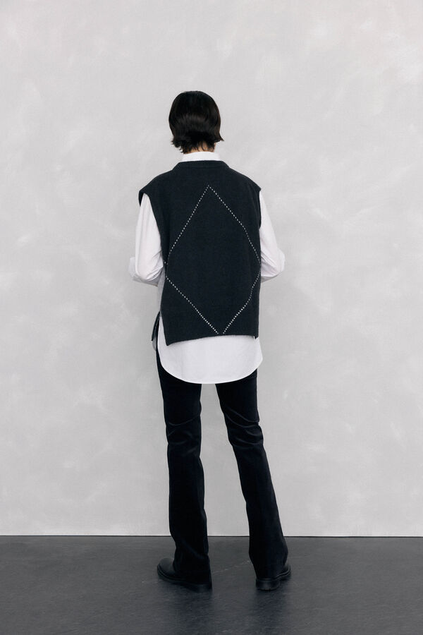 Pedro del Hierro Cal&ccedil;a flare push-up de veludo Preto