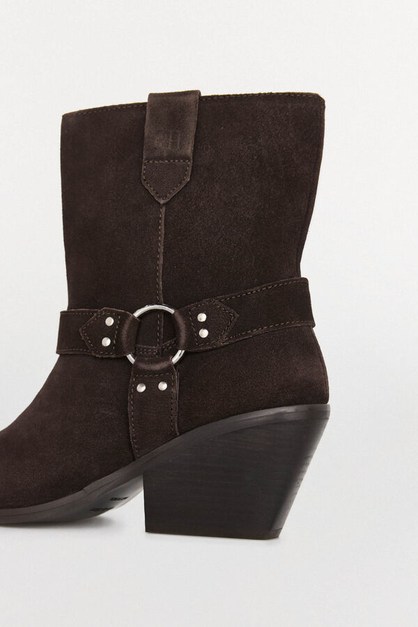 Pedro del Hierro Botins de pele de cowboy com aro e tachas Marrom