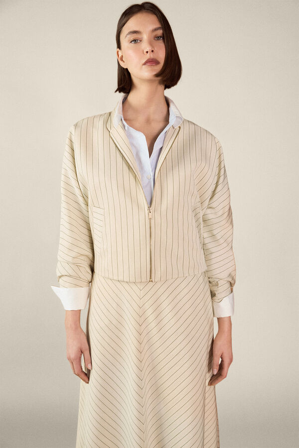 TFP by Tamara Falc&oacute; Casaco de riscas Beige