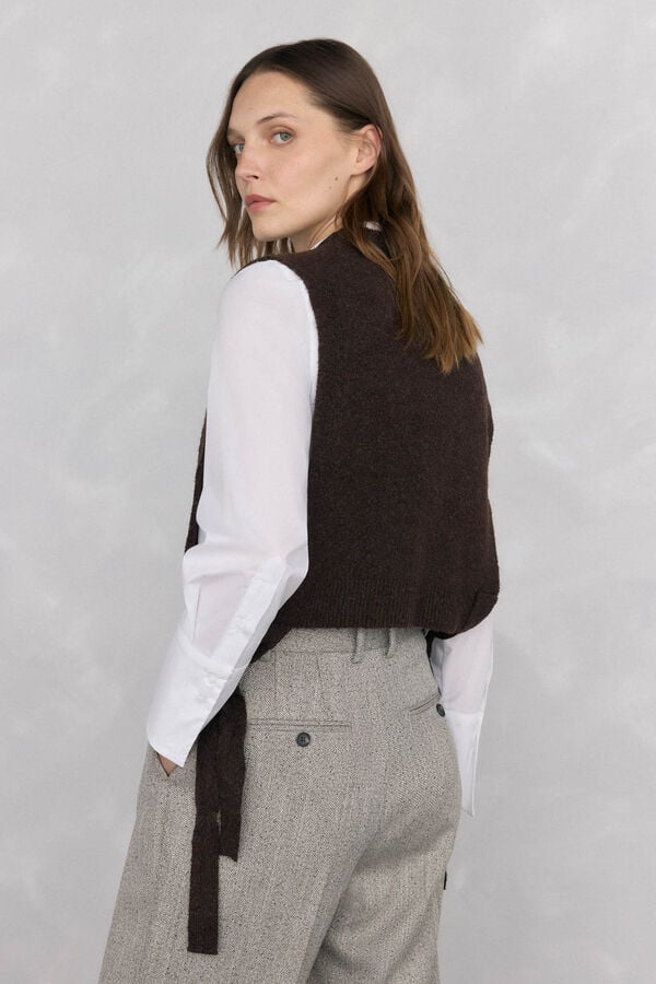 Pedro del Hierro Colete de malha Marrom