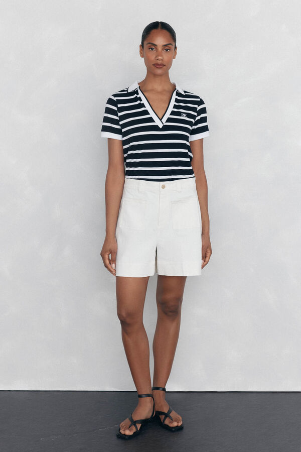 Pedro del Hierro Polo manga corta rayas Negro