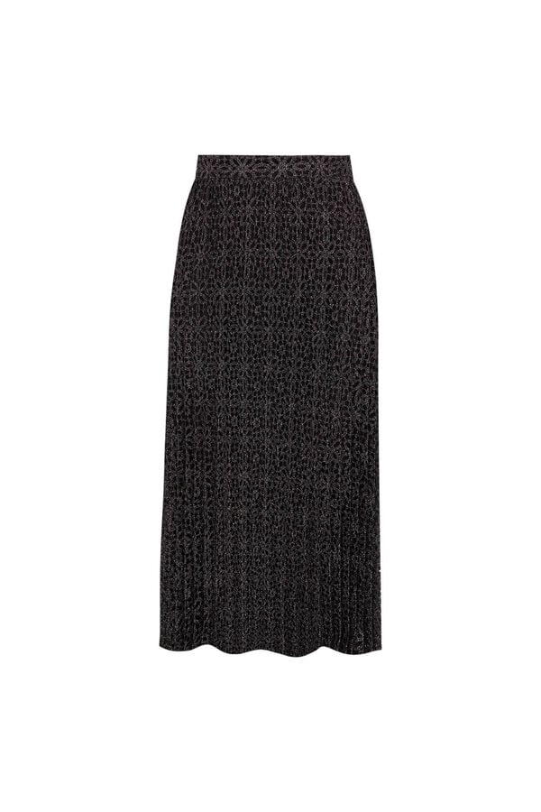 Pedro del Hierro Falda plisada midi encaje Gris