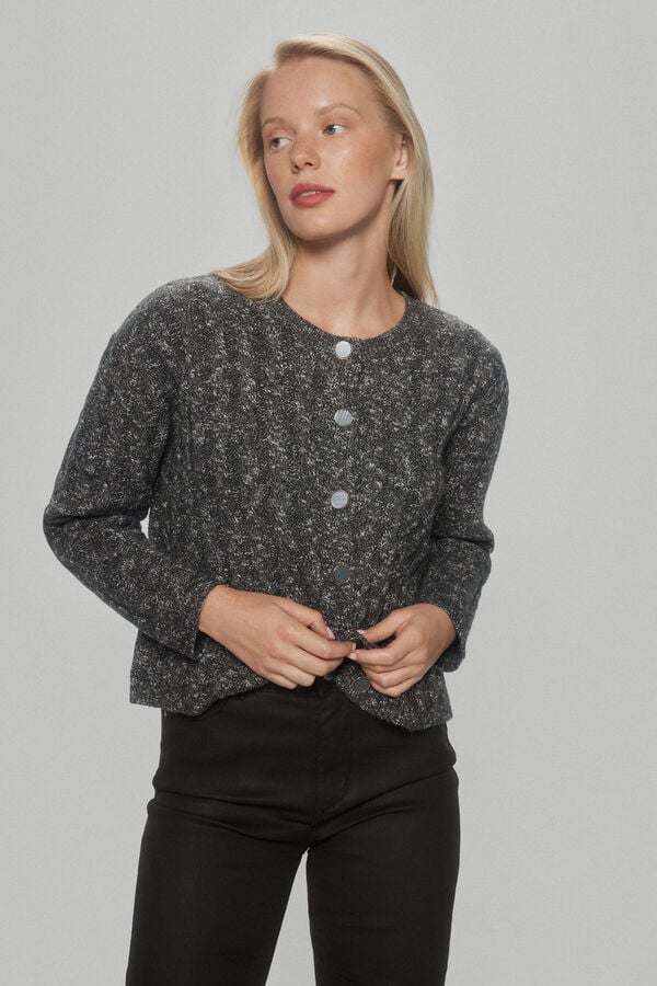 Pedro del Hierro chaqueta de ochos cropped Cizento