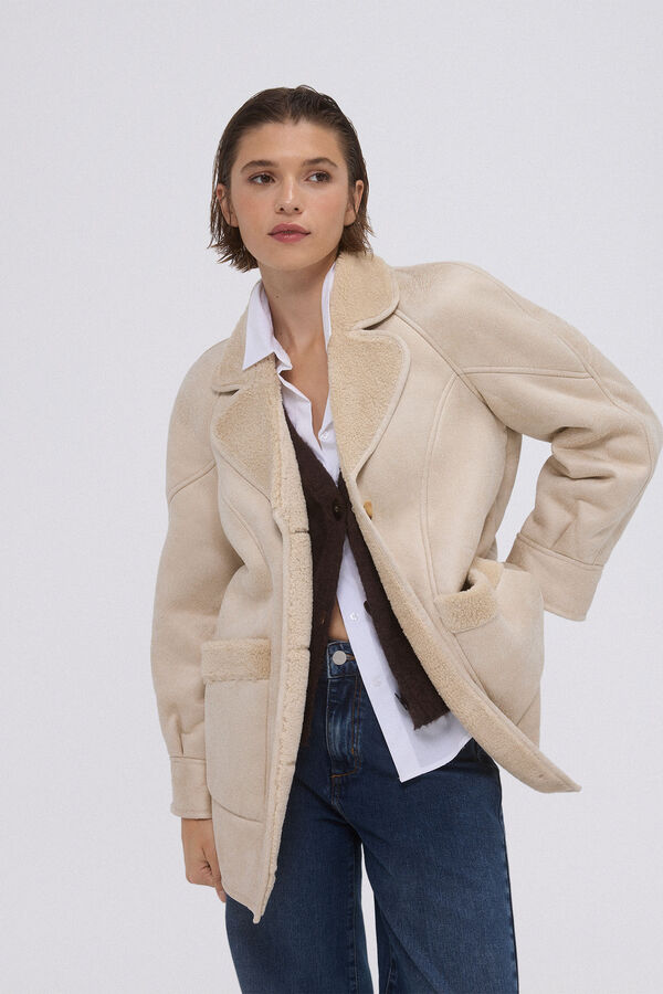 Pedro del Hierro Abrigo doble faz Beige