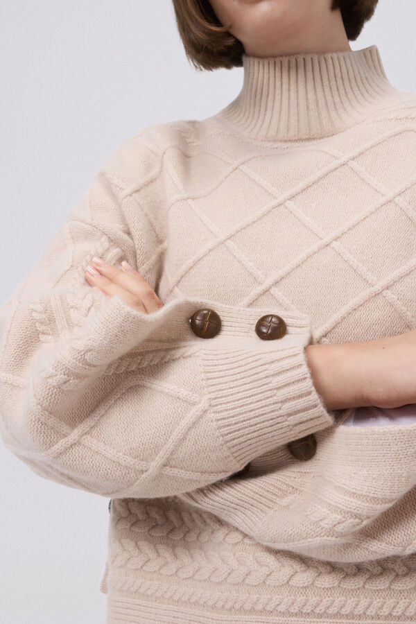 TFP by Tamara Falcó Jersey oversize ochos y rombos Marrón