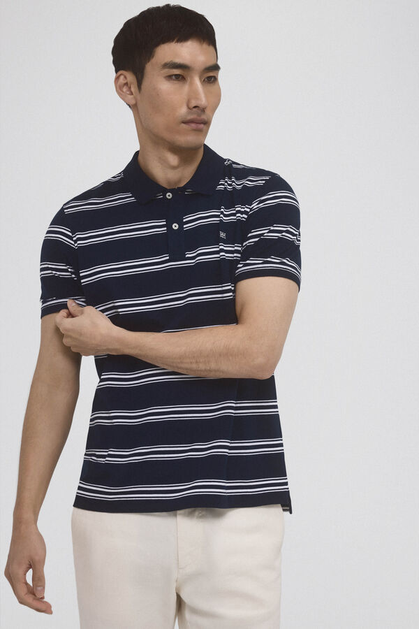 Pedro del Hierro Polo &agrave;s riscas Azul