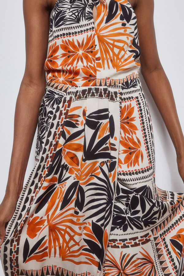 Pedro del Hierro Vestido halter estampado Rojo