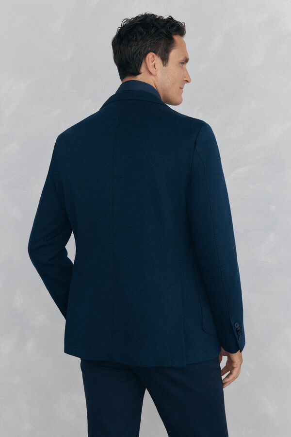Pedro del Hierro Blazer b&aacute;sico de malha com vistas remov&iacute;veis Azul