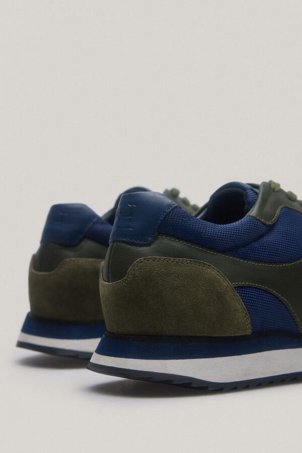 Pedro del Hierro T&ecirc;nis de couro e nylon com sola de borracha Verde