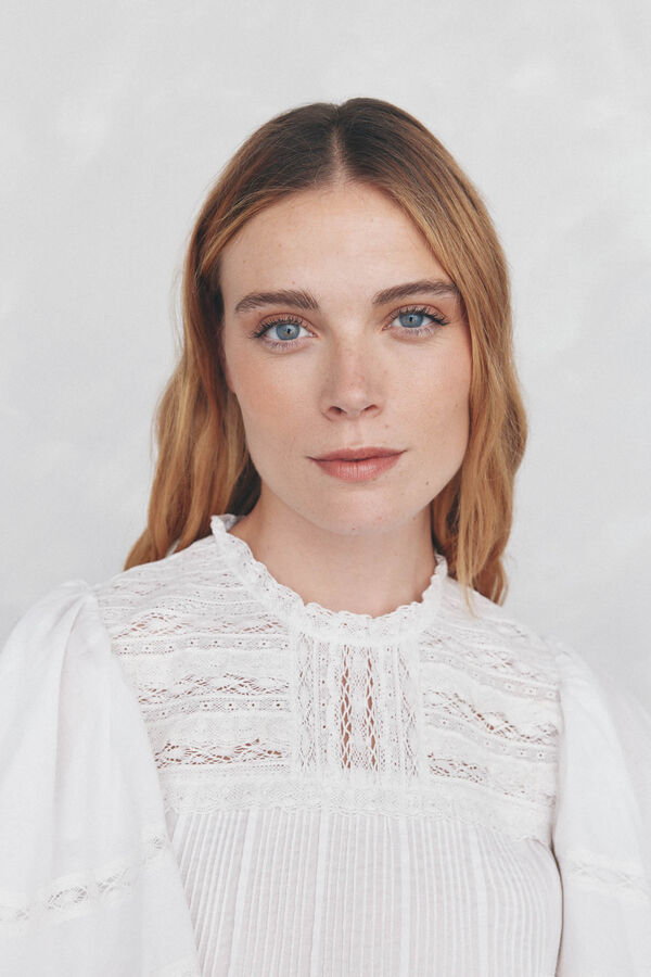 Pedro del Hierro Blusa rom&acirc;ntica Ecru