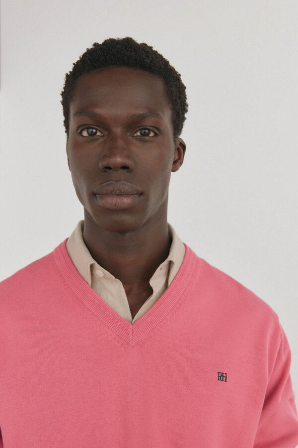 Pedro del Hierro Su&eacute;ter premium de algod&atilde;o com gola em bico  Bordeaux