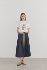 Pedro del Hierro Camiseta b&aacute;sica estampado posicional Blanco