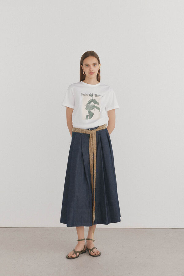 Pedro del Hierro Camiseta b&aacute;sica estampado posicional Blanco