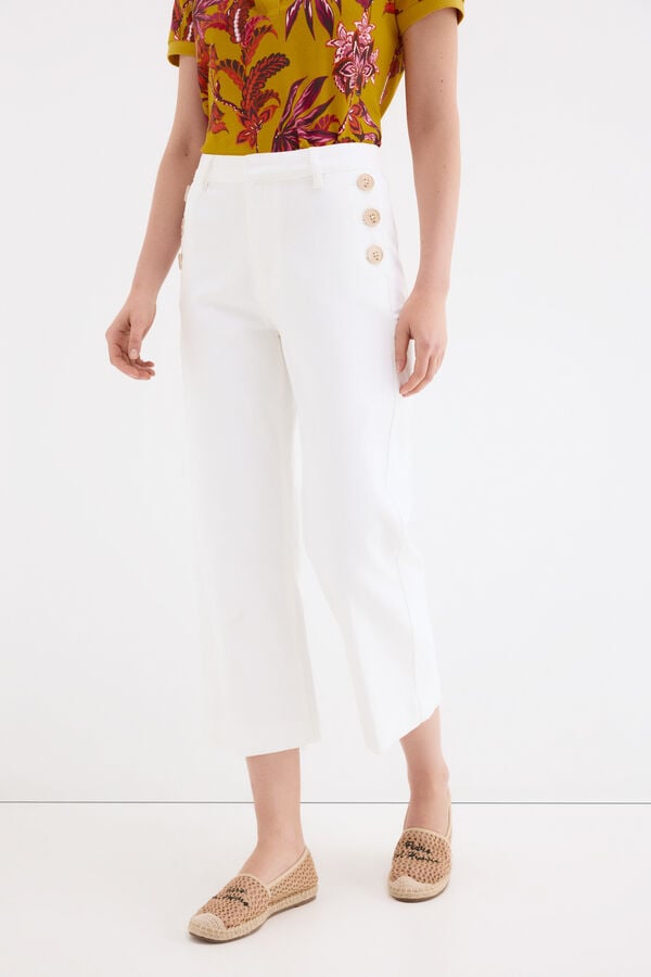 Pedro del Hierro Jeans wide leg capri Crudo
