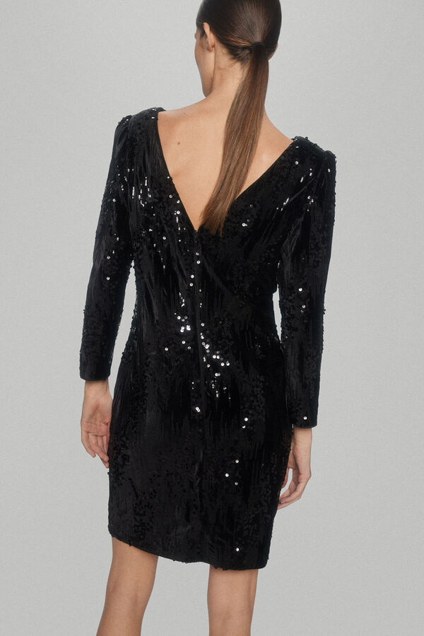Pedro del Hierro Vestido de terciopelo y lentejuelas Negro