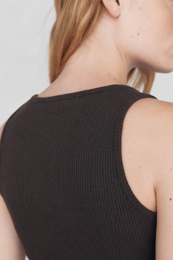 Pedro del Hierro Camiseta canale tirantes Marr&oacute;n