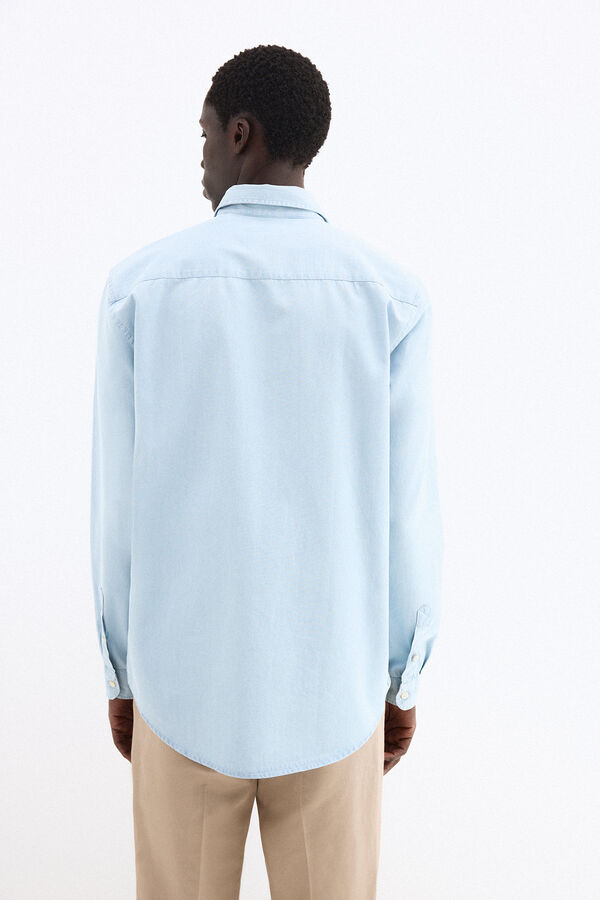 Pedro del Hierro Camisa denim de tecido italiano Azul