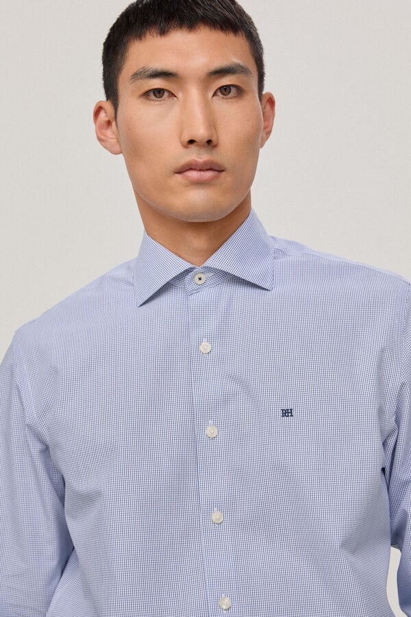 Pedro del Hierro Camisa vestir non iron y antimanchas rayas classic fit Azul