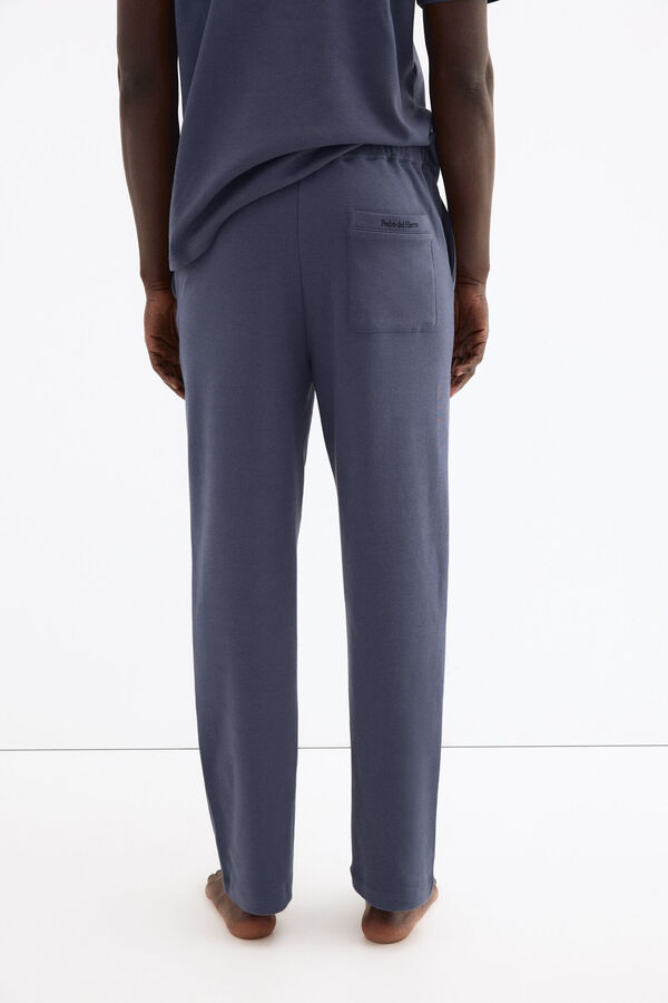 Pedro del Hierro Cal&ccedil;a comprida em algod&atilde;o espanhol Azul