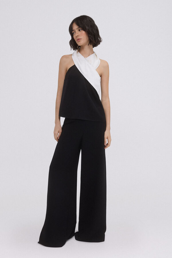 TFP by Tamara Falcó Top halter bicolor Negro