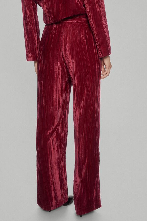 Pedro del Hierro Pantalon terciopelo arrugado Rojo