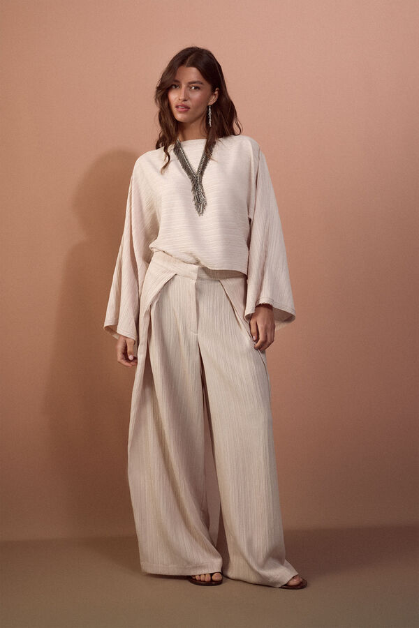 Slowlove Blusa fluida Ecru