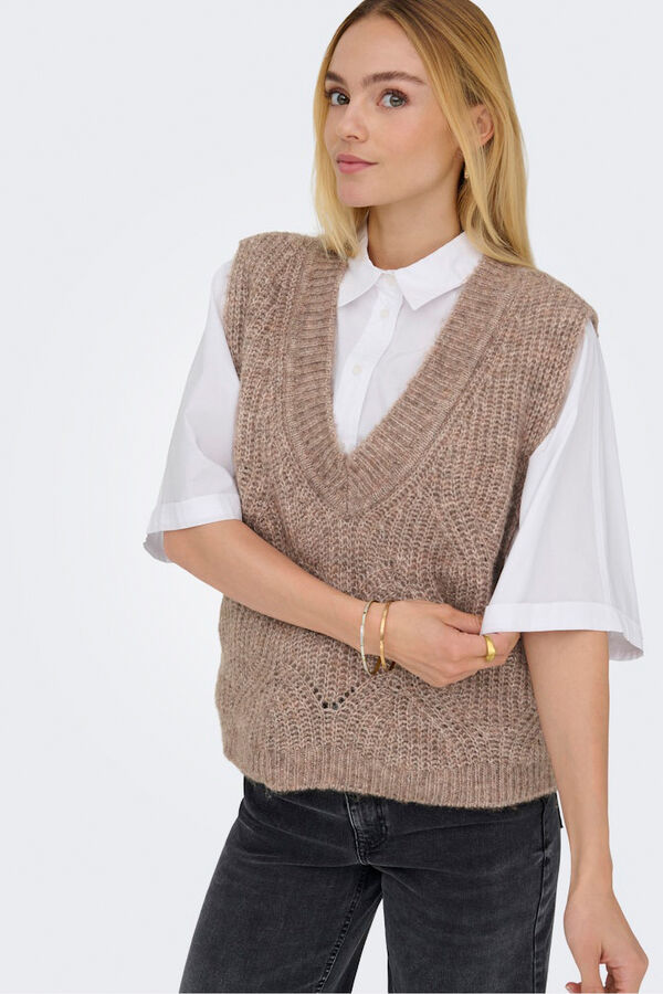 Only Chaleco estructura cuello pico nude