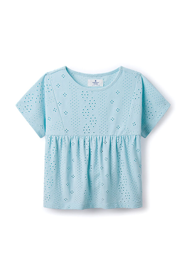 Springfield Kids Top bordado suizo niña azul
