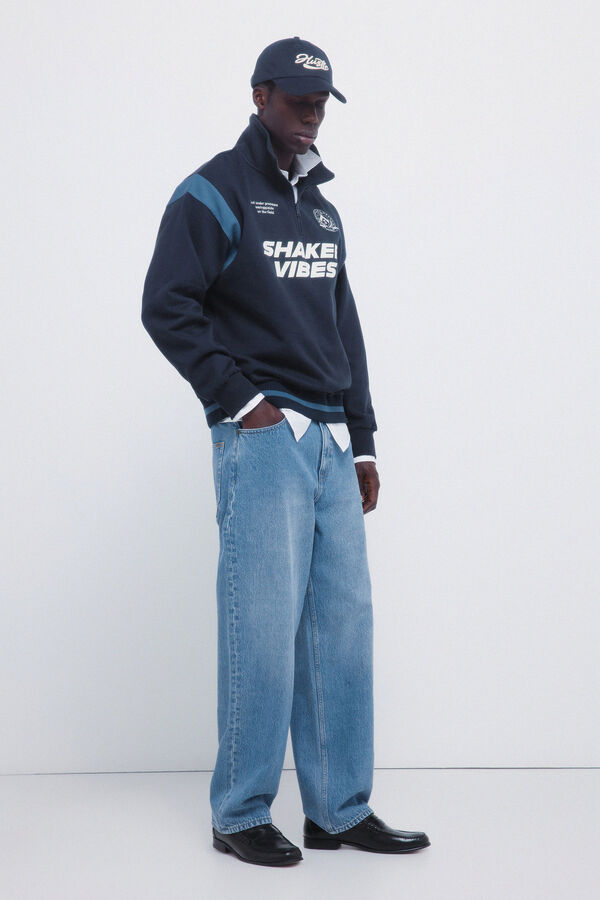 Springfield Sudadera cortes estampado azul