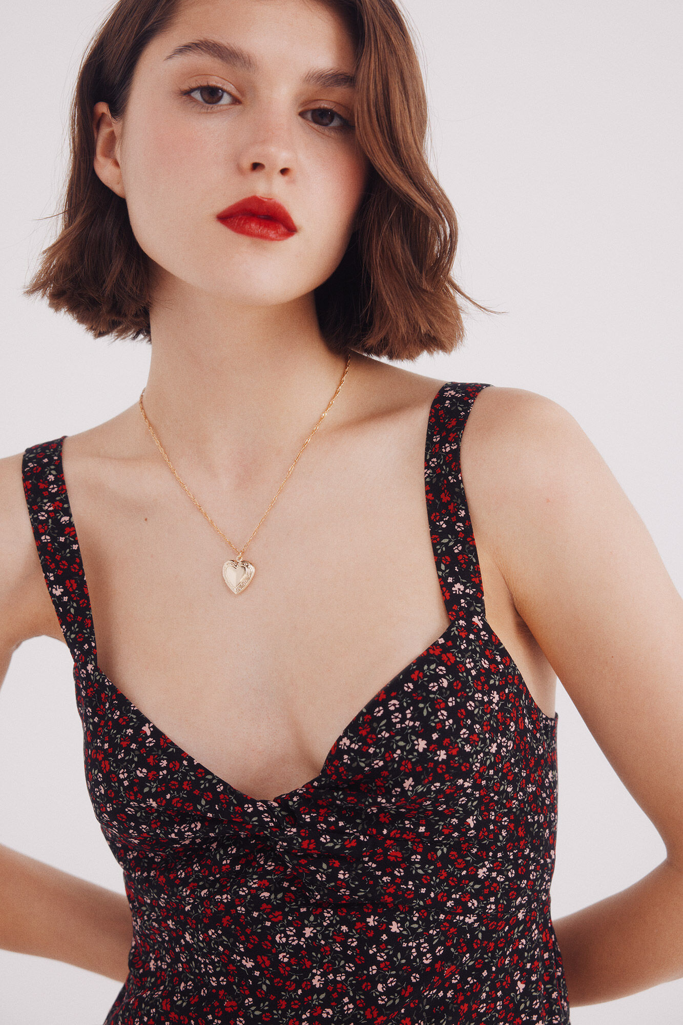 Springfield Vestido midi estampado com al&ccedil;as