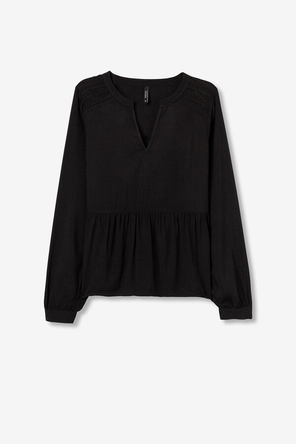 Tiffosi Blusa con Detalles Abiertos negro