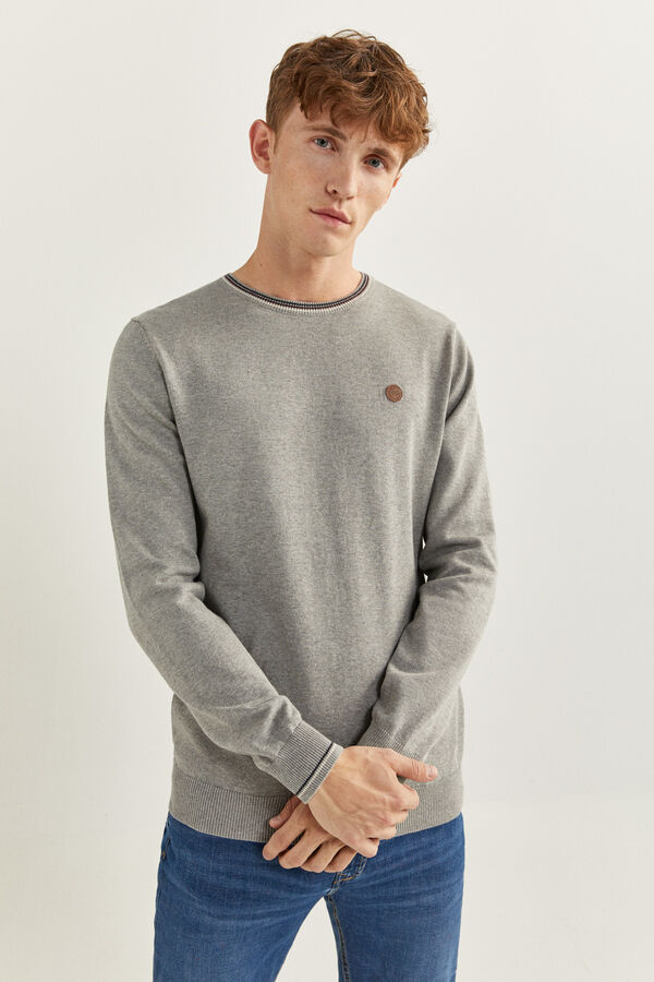 springfield JERSEY RAYAS CUELLO gris