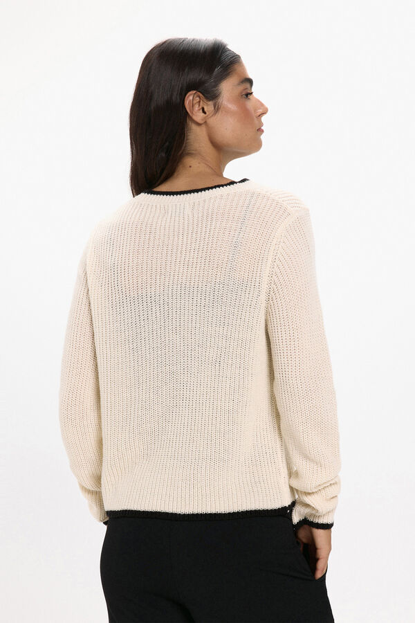 JDY Jersey cuello redondo blanco