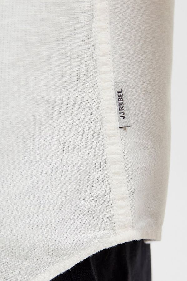 JJ REBEL Camisa comfort fit lino blanco