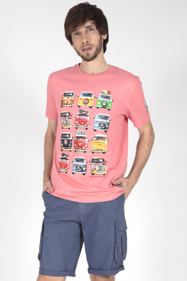 Brave Soul Camiseta furgonetas manga corta coral