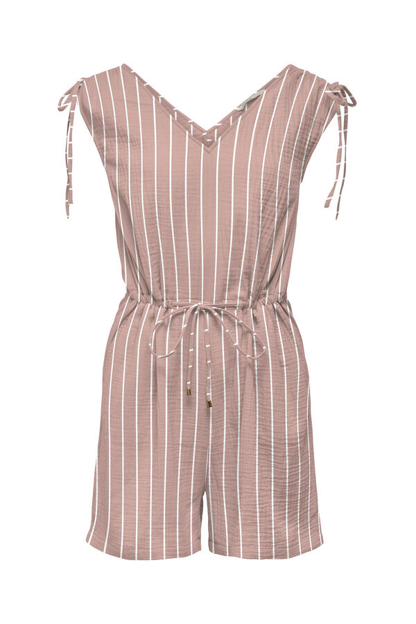 Only Mono mezcla de lino corto rosa