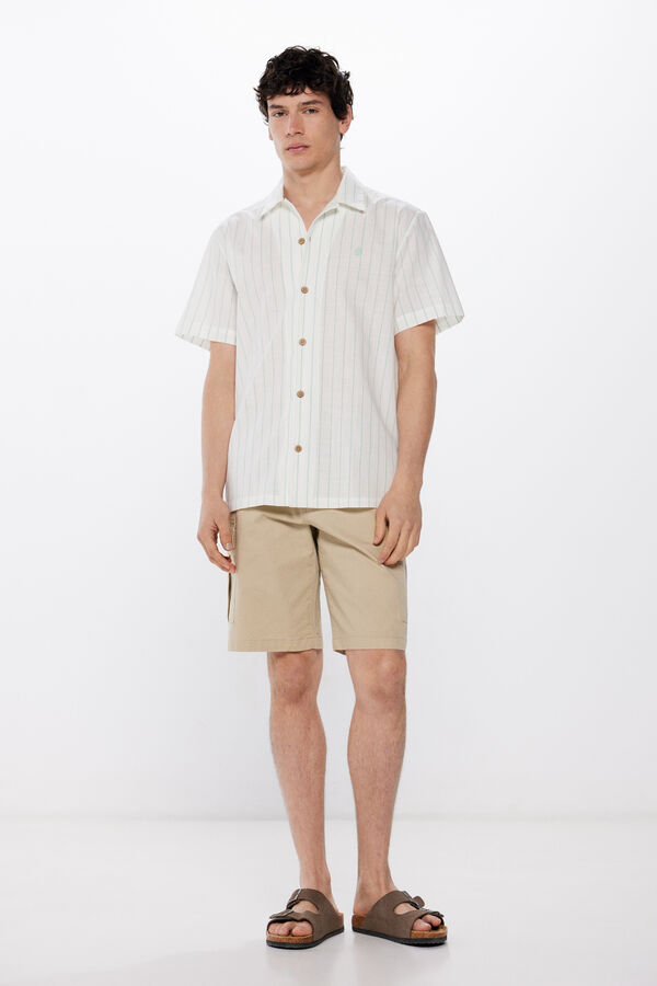 Springfield Camisa de manga curta &agrave;s riscas verde