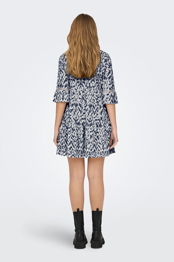 JDY Vestido curto decote em V renda cinzento