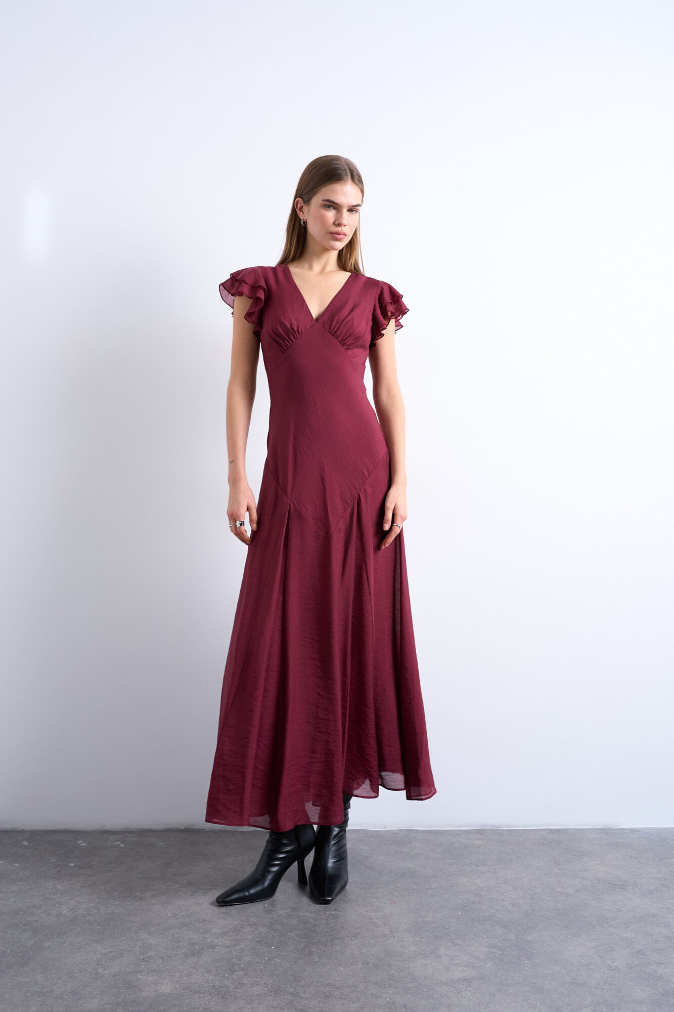 Topshop Vestido comprido gola em bico