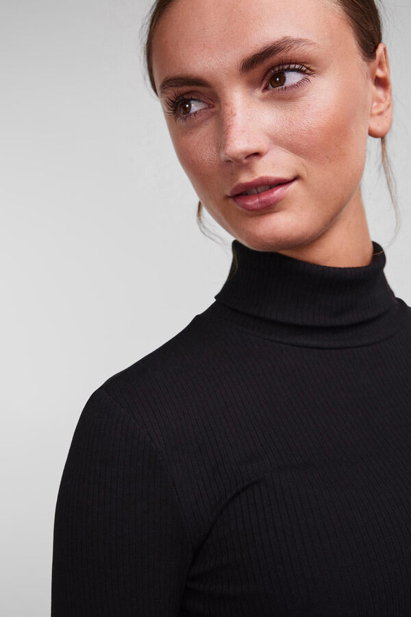 Pieces Top canelado  preto