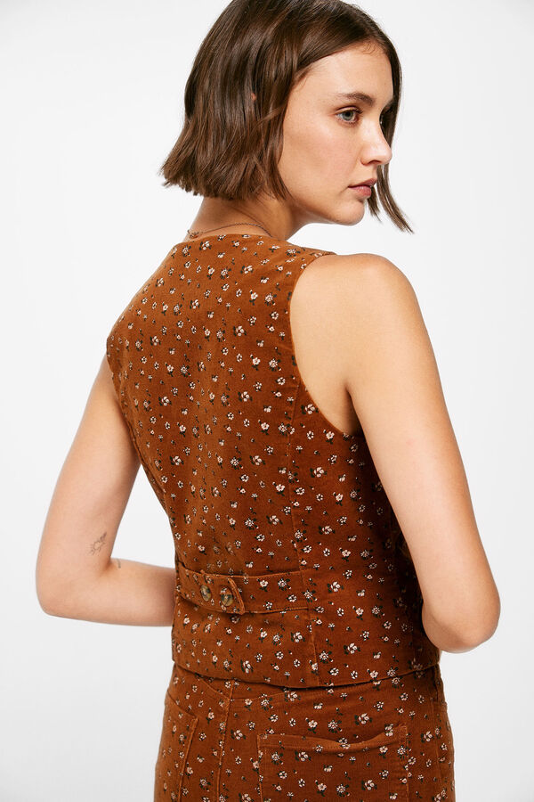 Springfield Chaleco Pana Estampado marr&oacute;n