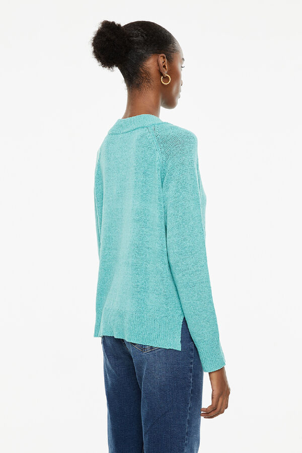 System Action Jersey de escote pico azul