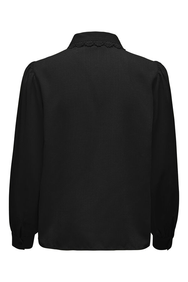 JDY Camisa curta de manga comprida preto