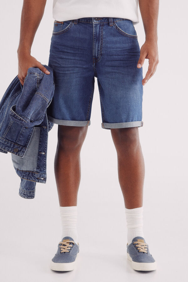 Springfield Bermuda vaquera ultra ligera regular fit turquesa