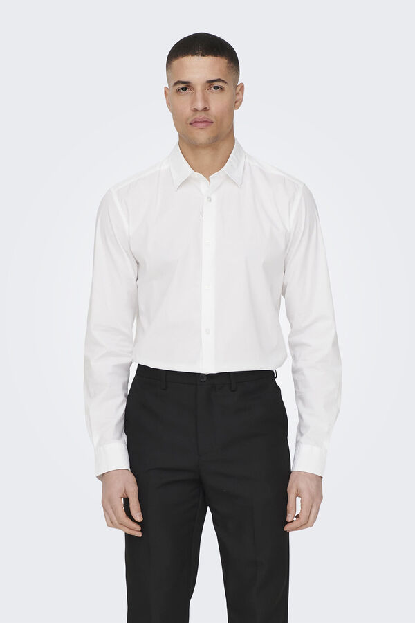 Only & Sons Camisa manga larga Oxford blanco