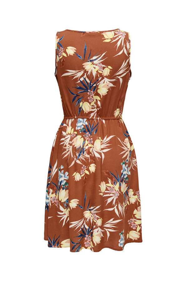 Only Vestido curto de al&ccedil;as castanho