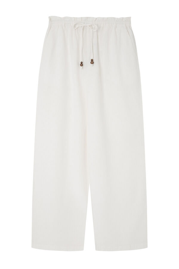 Springfield Pantal&oacute;n Jogger Lino Viscosa blanco