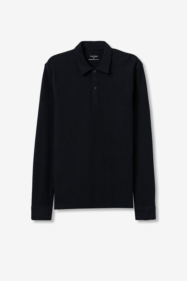 Tiffosi Polo de manga comprida azul