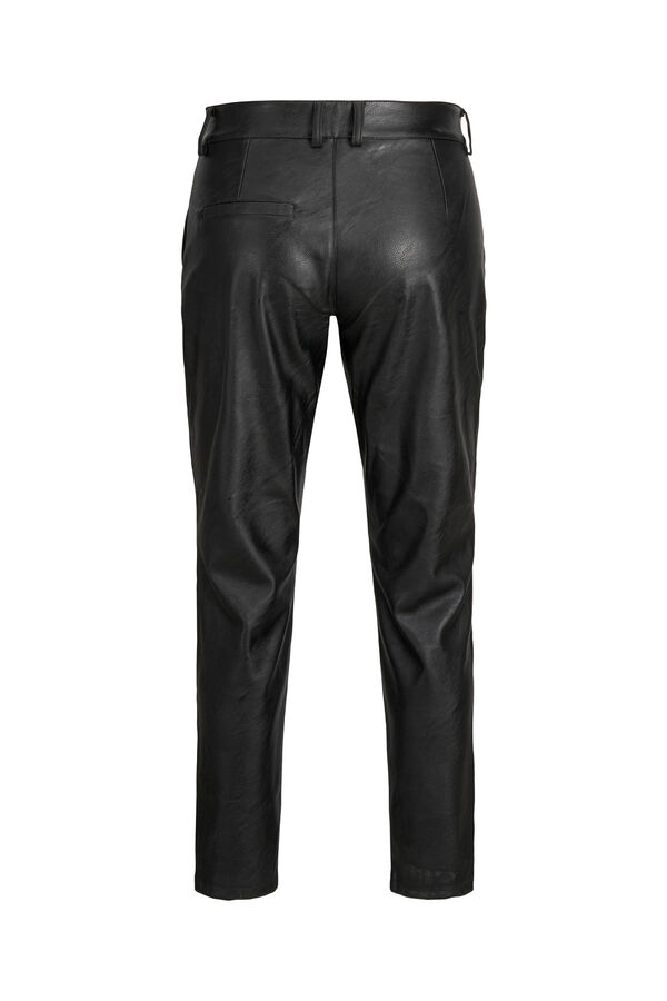 Springfield Pantalón polipiel negro