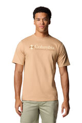 Columbia Camiseta masculina de manga curta de algod&atilde;o org&acirc;nico Basic Logo&trade; da para homem camel
